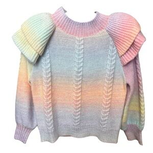 THML Women’s Pink Sorbet Ruffle Sweater Size XS NWT